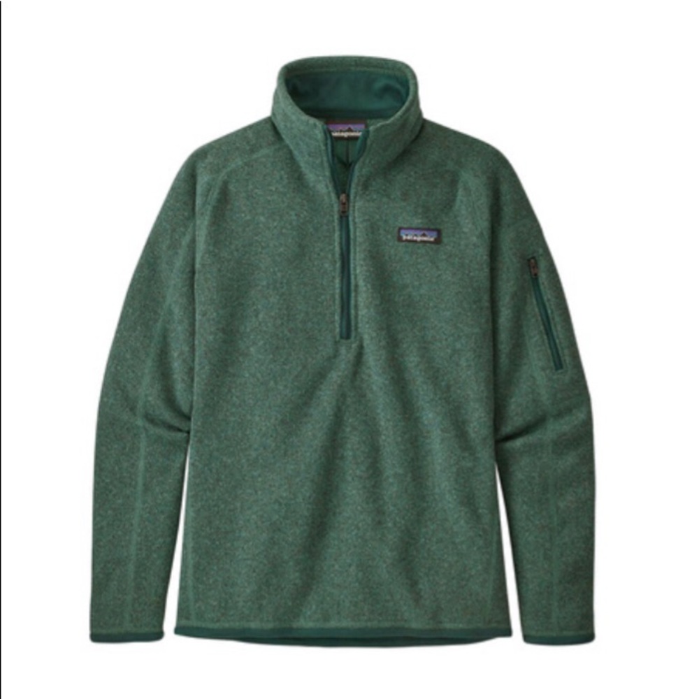 Patagonia Forest Green Half-Zip Teddy Fleece Jacket